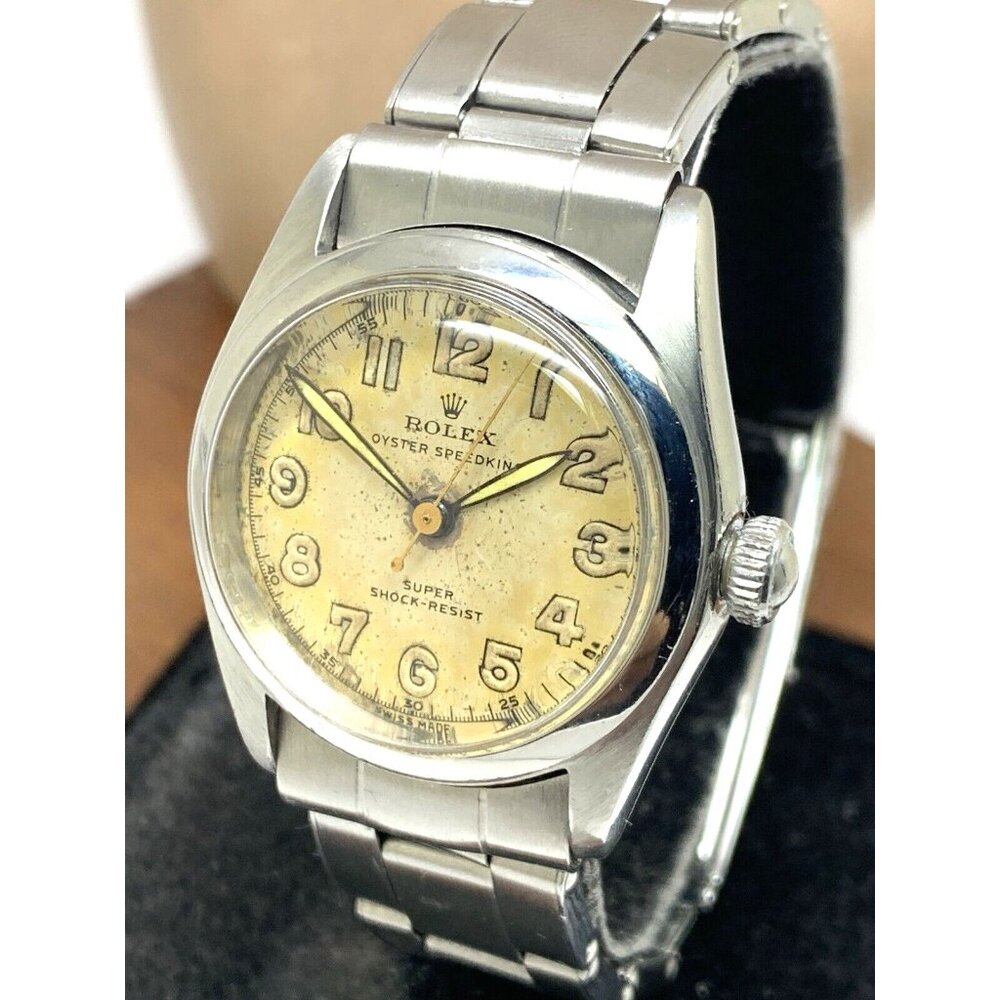 Rolex Oyster Speedking 5056 Vintage Watch Swiss Wind Silver Stainless Steel 30mm